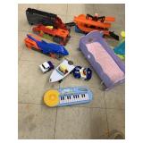 Hot wheels trucks and misc toys