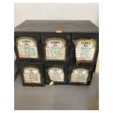 Vntg metal Quickway prescription record file box