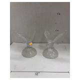 2cnt Glass Eagle Decor