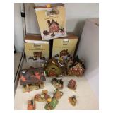3 Porcelain lighted house Sets, Untested