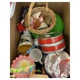 Box of decor and misc