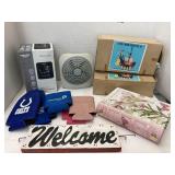 Blood pressure monitor, fan, garden tool sets,