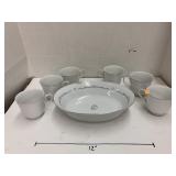 Tea Cups and Serving Dish, Grace Fine China,