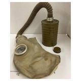 vintage Soviet-era hose-type gas mask set