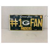 Green Bay Packer fan metal license plate