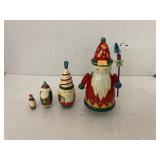 Wooden Santa nesting set