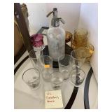 Vntg cocktail items, glasses,