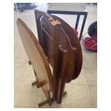 3 Cnt Wooden TV Trays w/ Holder