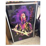 framed 36x24-inch Jimi Hendrix paint-splatter art
