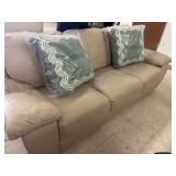 Faux Leather Couch & Pillows