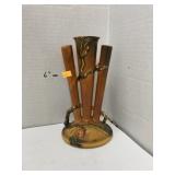 Vntg Roseville Pottery pine cone triple vase