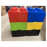 Plastic stacking Lego containers