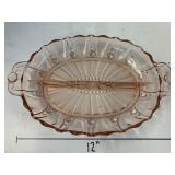 Divided Dish, Pink Anchor Hocking Pearl & Oyster
