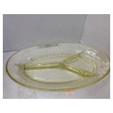 Yellow Divided Dish, Hazel Atlas