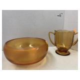 Sugar Bowl And Iridescent Bowl