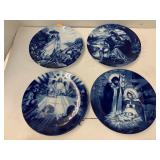 4 Avon Blue Jesus Religious Plates