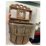 Wall Shelf & Bushel Basket, Needs work