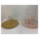 Pink Depression Glass Serving Plate & Krooksville