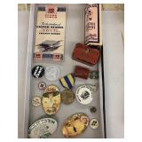 Vntg Pins, Aerolux Cross Light, Tins