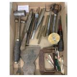 Flat of Vntg Tools, Ax Head, Tap set