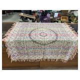 Vntg Jacquard Woven Throw Blanket