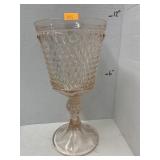 Chalice, Pink Indiana Glass Diamond pattern