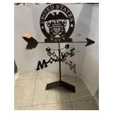 Navy Weathervane, W is upside Down
