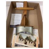 antique stereoscope and pictures