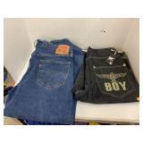 2 Pair Jeans, Boy 30 & Levi 36 x 30