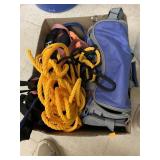 Box of rope and misc