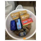 Tub of food, most not expired