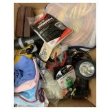 Box of flashlights, and misc tools