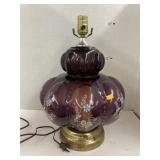 Purple glass bases lamp