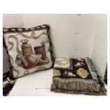 Firefighter pillow & woven blanket