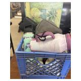 Crate w/ First Aid Kit, Clippers, Lotion, Misc
