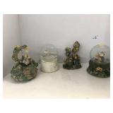 2 Snow Globes, No water, Broken Rabbit Swing