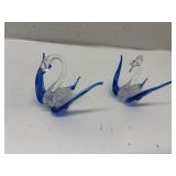 Rostrato Swan Pair - Hand Blown Spun Glass