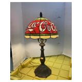 Metal base lamp w/ plastic Coca-Cola shade