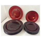 Vtg Arcoroc France royal Ruby Red Plates