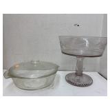 Compote Pedestal Dish, Chipped & Anchor Hocking