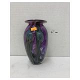 Hand blown glass internal flower vase