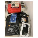 Group of Tablet case, multi tester, misc