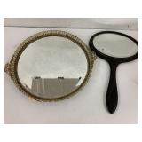 Vanity mirrors, Metal Tray and Wooden Hand