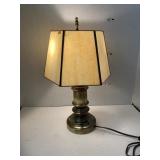 Metal base lamp w/ stained glass shade