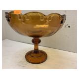 Indiana Glass Amber Compote Pedestal Bowl