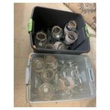 2cnt totes of glasses and vases