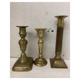 3 Candlesticks, Metal, Brass