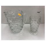 Indiana Glass Pitcher Clear Whitehall Pattern &