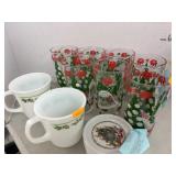 Vintage Holiday Glasses & Mugs & Coasters
