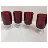 Vintage Arcoroc Luminarc Ruby Red Wine Glasses